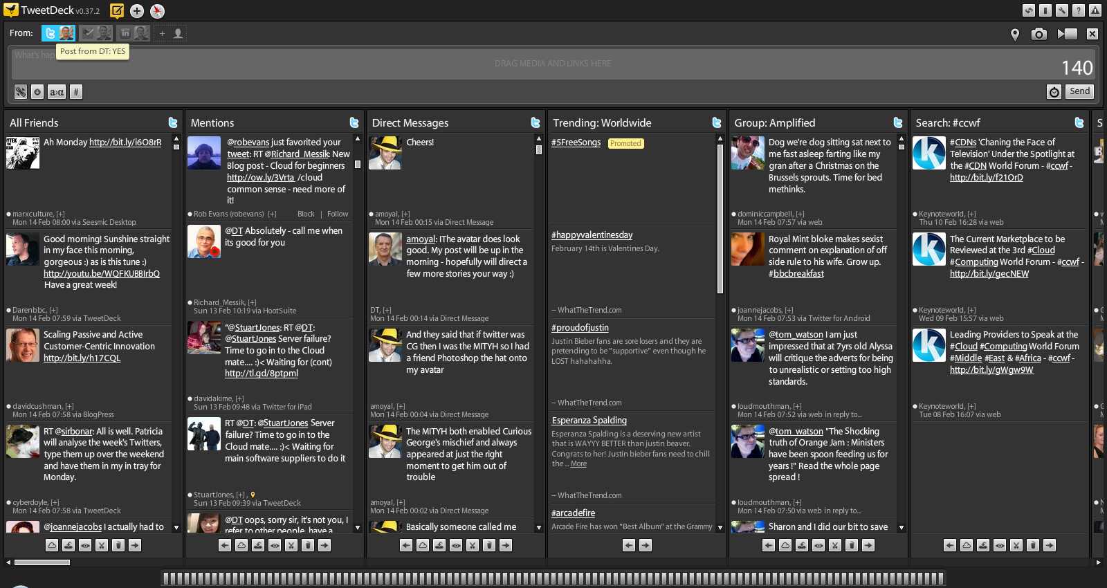 My Tweetdeck today
