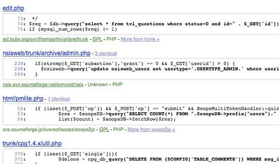 Google Hacking Google Code Search to find vulnerabilities in software