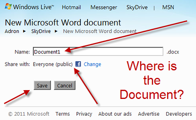 Windows Live Microsoft Word Document UX vs. Google Docs UX