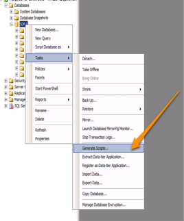 Don't Use "Script Database as..." option, use the "Tasks" option... Don't Use "Script Database as..." option, use the "Tasks" option...