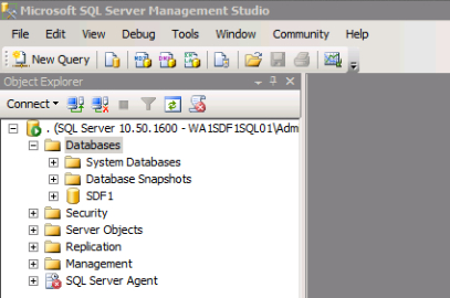 Using SQL Server Management Studio checking that the SQL Server Exists Using SQL Server Management Studio checking that the SQL Server Exists