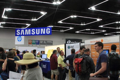 ESRI hanging out below the Samsung Sign… or is that perception?