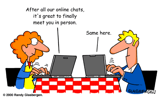 online dating cartoon positive