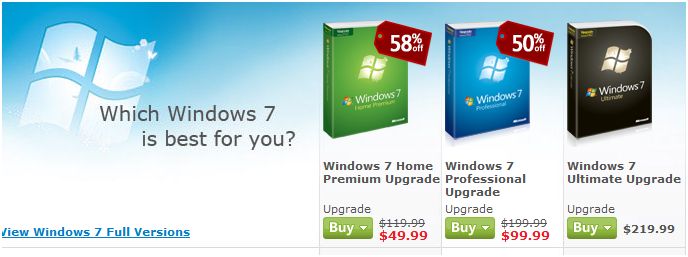 Your Ransom to Break Free of Vista: $50 Win7 Upgrade – Catch it While You Can