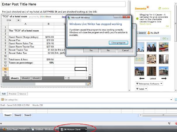 Dr Watson Keeps Crashing Through My Windoze